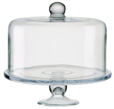 ARTLAND Simplicity Cake Stand with Straight Sided Dome - Flawless Glass, Tall Cake Friendly, Secure Design, Elegant Craftsmanship, Gift Ready, Durable, Designed