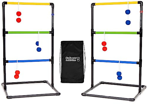 GoSports Ladder Toss Game Set - Includes 6 Soft Rubber Bolo Balls and Travel Carrying Case - Classic