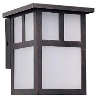 FORLIGHT Osaka Aplique de Pared Exterior Rústico de Estilo Japonés. Farol de Pared para Bombilla E27. Lámpara de Pared para Jardín y Terraza IP23. Marrón Óxido