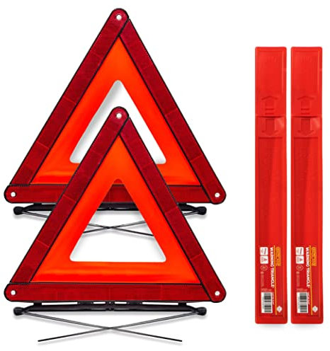 GADLANE Warndreieck Kfz Notfalldreieck Mit Aufbewahrungsbox Reflektierend Faltbar Ece Zertifiziert Für Unfall & Pannen 2er-Set