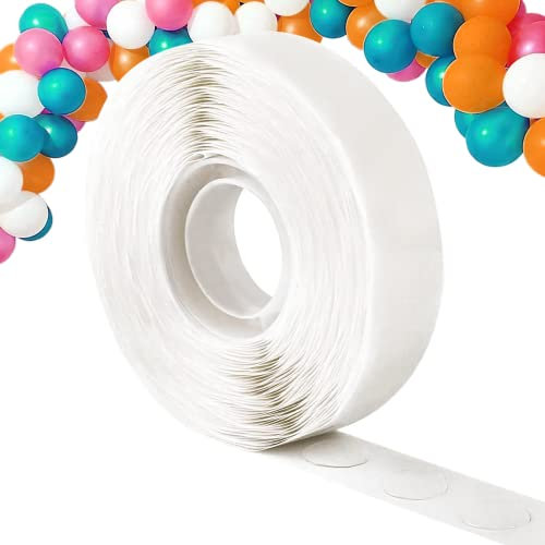 WISYOK 500 Stück Ballonkleber Zubehör für Ballonbögen, Entfernbare Doppelseitiges Klebeband, Extra starke klebrige für Hochzeitsdekoration, Geburtstagsfeier, Party Dekorationen(1 Rolle)