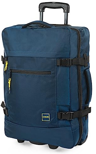 JASLEN - Valise Souple À roulettes, Valise Tissus A Roulette et Valise Roulette Pratique pour Bagages Cabine et Valise Voyage, idéale pour Tous Vos déplacements, Compatible Ryanair, Bleu Marine