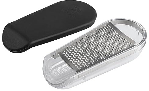 Stanley Rogers Parmesanreibe mit Frischebox – Vielseitig & praktisch – Reibe für Parmesan und Käse aller Art mit Auffangschale und Silikondeckel