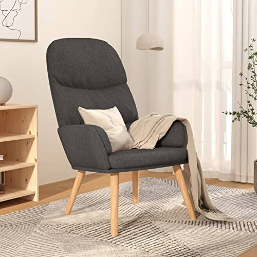 Homgoday Sillón de relax, sillón de televisión, sillón de descanso, sillón de TV, sillón de lectura, sofá individual, sillón reclinable, sillón individual para salón, dormitorio, gris oscuro de tela