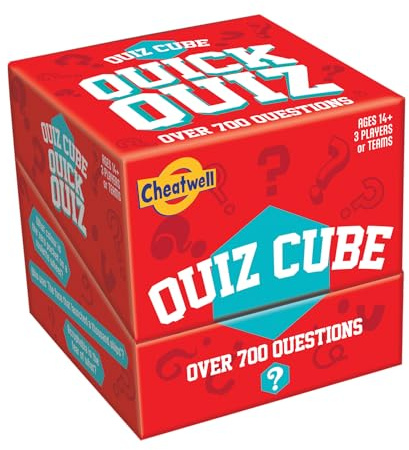Cheatwell Games Quiz Cube Quick Quiz | Jeu de questionnaires avec 744 Questions de Connaissances générales, Rouge