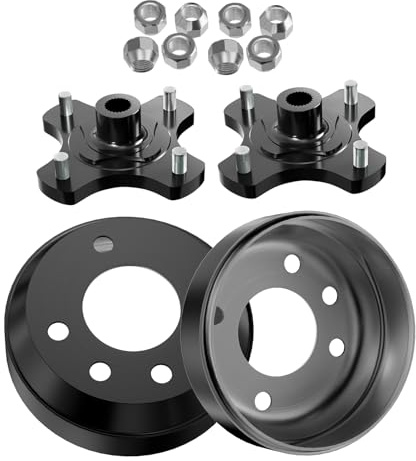 Panglong EZGO TXT Golf Carts Heavy Duty Split Brake Drum/Hub with Nuts, Suitable for 1982-Up EZGO TXT Electric Golf Carts, OEM#19186-G1, 615604