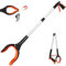 Awsuc Faltbare Greifer, Greifzange für senioren, Müllzange Lange 82cm Greifzange Stick mit starkem Griff magnetische Spitze, 360° Drehbarer Kopf für Müll/Wurf Pflücker, Hand greifer(Orange)