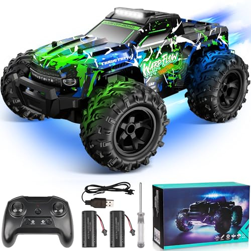 BAZADER Voiture Télécommandée Tout Terrain - 1:18 RC Voiture Buggy 25KMH 2.4GHz Car Rc Truck avec Spray 2 Batteries Rechargeable 2WD Jouet Hors Route Car Téléguidée pour Enfants Et Adultes