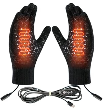 Moreeulsi Guanti riscaldati USB | Screen Touch guanti termici invernali | 3 modalità caldo abbigliamento sportivo ciclismo abbigliamento per il freddo uomini donne adulti adolescenti