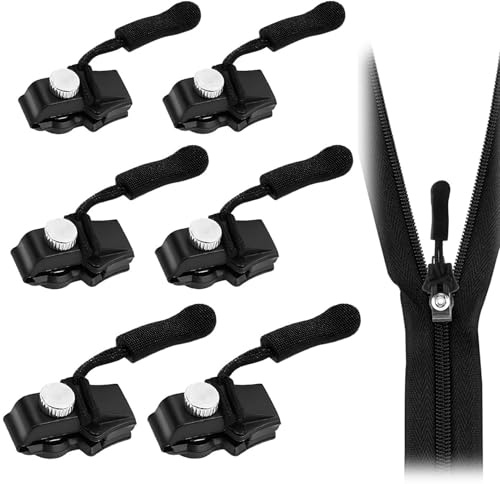 6 Pièces Kit Réparation Fermeture Éclair, NANASUGUR Curseur Fermeture Eclair Clipsable Kit de Réparation de Fermeture Éclair Remplacement Instantané Universelles Kit Réparation Zipper