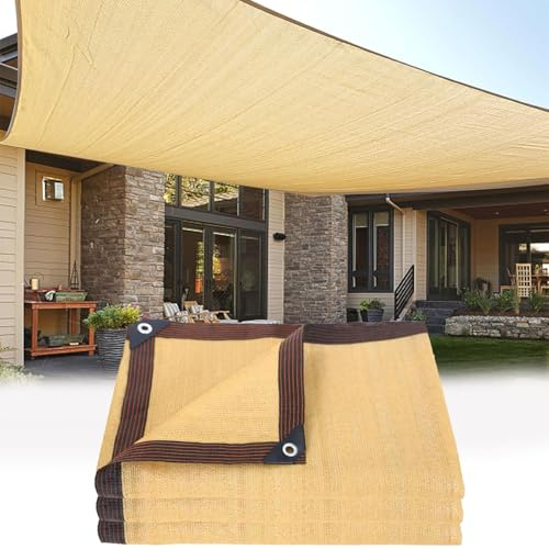 Tenda parasole rettangolare, 2,8 x 6,8 m, blocco UV, per esterni, traspirante e resistente agli strappi, per cortile, prato, giardino, soluzione perfetta per l'ombra all'aperto
