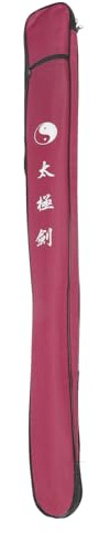 Alasum Bolsa de Espada Alargada de Lona Gruesa para Tai Chi y Artes Marciales, Porta Espadas Portátil Ajustable para Ejercicio Matutino, Funda Resistente Color Púrpura Rojo