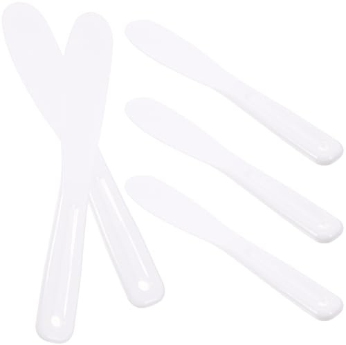 VILLCASE Espátulas de Silicona de Color Blanco para Mascarilla Facial, 5 Unidades, Cucharas para Crema y Cosméticos, Herramienta para Cuidado la Piel, Aplicador Práctico para Uso