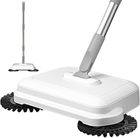 Xdyyjrasa Barredora de Pisos 2 en 1 con Empuje Manual y Rotación de 360° – Barredora de Alfombras de Alta Eficiencia con Aspiradora Manual Colgante con Mango Largo para Oficina en Casa