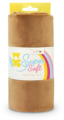 kullaloo Plüsch Stoff SuperSoft SHORTY in vielen Farben - 1,5mm Florlänge, EN 71-3 & EN 71-9 Zertifiziert (braun)