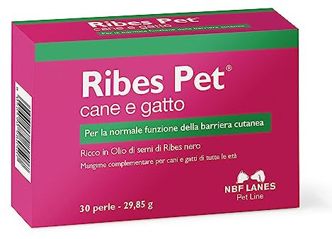 NBF Lanes | Ribes Pet Cane e Gatto, 30 Perle Appetibili, per la Normale Funzione della Barriera Cutanea