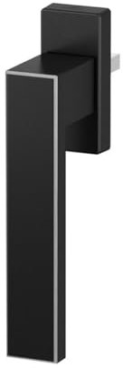 Design Aluminium Fenstergriff Dublin Deluxe - sandgestrahlt, Farbe:Schwarz RAL 9005 Deluxe, Stiftlänge:35mm