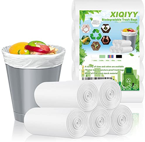 Bin Bags Small 5 Liter White Bin Liner 120 Counts Mini Bathroom Waste Bags, Sturdy Anti-Drip Pedal Bin Garbage Bag for Bedroom, Office, Toilet, Kitchen, Fits 3, 4, 5 L Rectangle/Circular Rubbish Bin