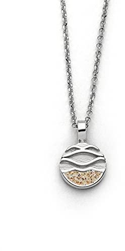 DUR Schmuck zierliche Kette Strandwellen Strandsand Silber 925/- rhodiniert ca 42cm (K2665) Erbskette