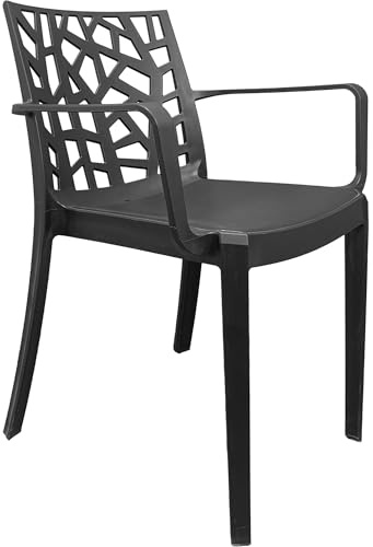 BICA Fauteuil matrice avec accoudoirs jardin terrasse restaurant bar (graphite)