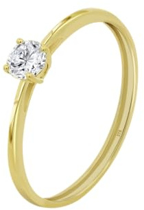 Time RoaD Anillo Mujer Oro 9K de 375 ml - Diseño Ergonómico y Ajuste Perfecto AF00053/14 - Ideal para Compromiso - Pedida - Alianza - Promesa - Con Circonita - Anillos Mujer