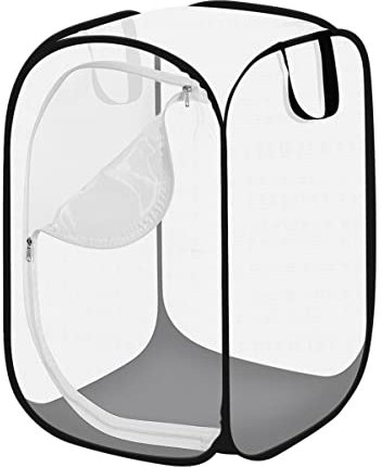 POPETPOP Lebensraum Für Insekten Und Schmetterlinge Groß Tragbar Für Insekten Monarchfalter Netznetz Käfig Terrarium Bis Zu 61 cm Hoch (Schwarz)