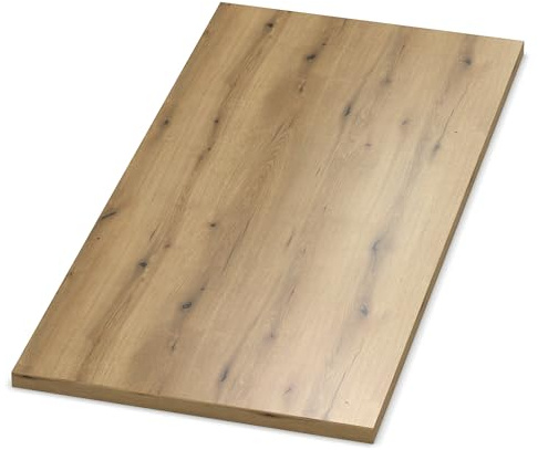 AUPROTEC Plateau de table 19 mm chêne Evoke Coast 1000 mm x 900 mm Panneau en bois Décor Panneau de particules avec chant ABS Bord au choix : 100 x 90 cm