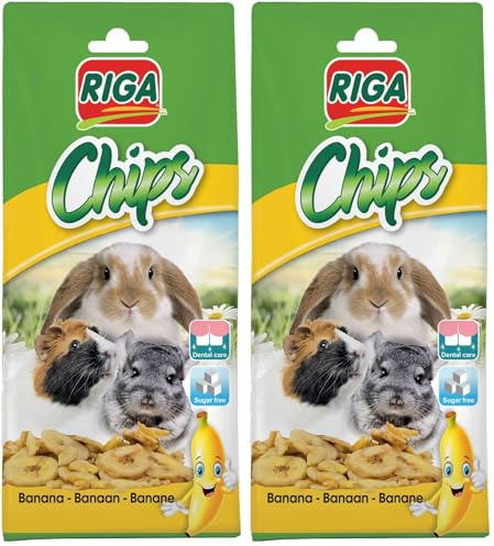 Riga - Chips De Banane Séchée - Friandise Naturelle pour Rongeurs - Riche en Vitamines Et Minéraux - sans Additifs - Idéale pour l’Usure des Dents - 50G