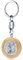 Lunexus Porte-clés Christophe - Bois d'olivier et métal - Saint Christophe - Béni - patron automobile - Porte-bonheur pour voiture et moto - Cadeau pour pèlerins, argenté/bois, 3,3 cm