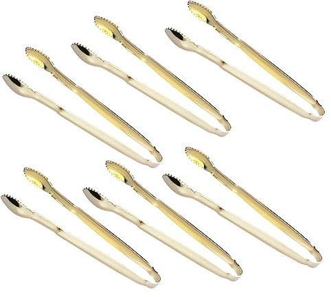 PEPLAYTAL 6pezzi Pinze Per Zucchero in Miniatura Pinze Per Servire Cubetti Di Zucchero e Ghiaccio Per Cubetti in Acciaio Inossidabile Per Ghiaccio Placcate in Oro Per Buffet Tè Caffè Bar e f