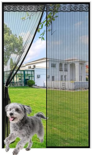 Fly Screen Balcony Door, Magnetic Door, 100 x 200 cm, Stronger Magnets Insect Protection Curtain, Fly Protection Balcony Door, No Drilling, Fly Screen Doors, for Balcony Door/Patio Door (Black)