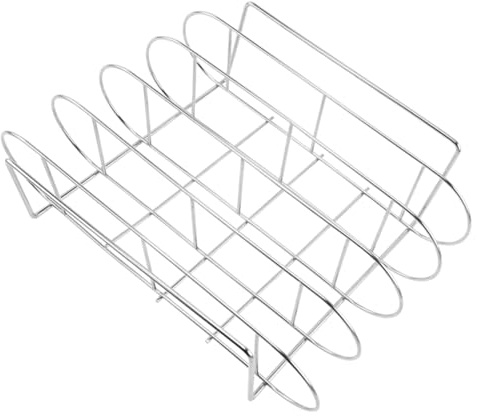 Toyvian Stainless Steel BBQ Rib Rack Holder for Grilling Heavy Duty Roaster Stand for Even Cooking Enhanced Flavor for Outdoor Barbecues Parties