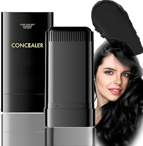 Travel-Friendly Temporary Hair Dye Stick with Comb – Gentle Safe Formula for Natural-Looking Root Touch Up, Quick Coverage, Waterproof & Sweat-Proof Applicator for Men & Women (Natural Black)