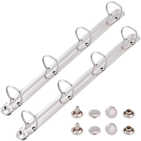 GORGECRAFT 2 st 4-ringpärm ersättningskit, A4-storlek, metall, lösa bladbindande ryggar, 35 mm D-ringar, pärmar, planerare, klämmor för dokumentorganisatörer, kontor, papperslagring, fotoalbum