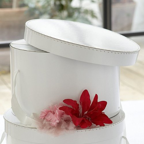 Caja de sombrero, Blanco, Medium (D34 x H20cm)