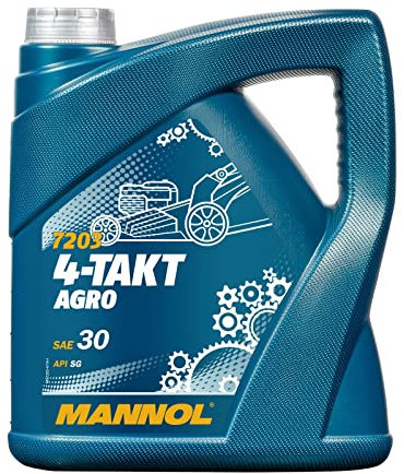 MANNOL Huile Moteur pour tracteurs 4 Temps Agro SAE 30 API SG 4 litres, Jaune/Marron