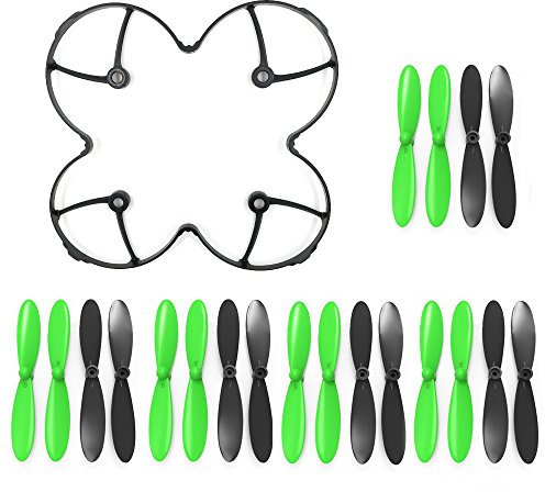 AFUNTA Propeller Blades Schutz Schutz für Hubsan X4 H107C H107D Quadcopter und Propeller Blades Props 5X Sets Schwarz/Grün Propeller für Hubsan X4 H107 H107L H107C H107D Quadcopter