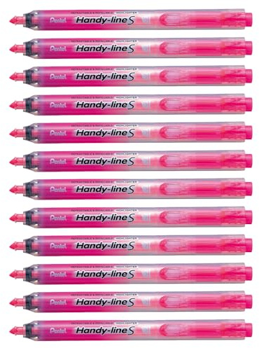 Pentel mobily-line S 12 stycken textmarkör indragbar/uppladdningsbar rosa
