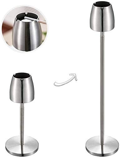 Posacenere in acciaio inossidabile, Posacenere regolabile in altezza Vassoio portacenere da terra telescopico Posacenere per sigarette da esterno portatile antivento per Home Bar Facile da pulire