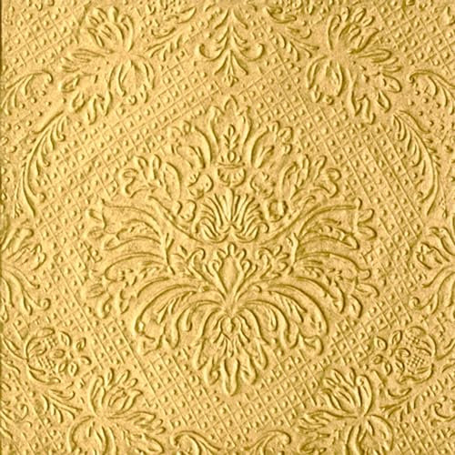 Servietten Papier 33x33cm 20 Stück mit Ornamenten geprägt - hochwertig & nachhaltig - Einweg Hochzeitsservietten 3-lagig - Papierservietten für Hochzeit Gastronomie Alltag - Gold