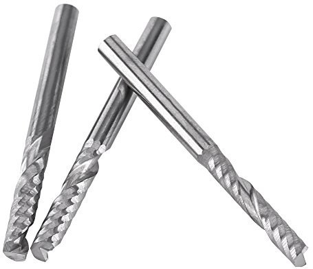 Frese a candela, punte di fresatura, 10 pezzi 3.175 * 15 mm Frese a candela in carburo di tungsteno a flauto singolo Punte CNC per il taglio di legno acrilico