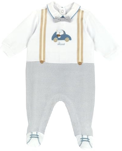 Chicco, Baby Strampler, Baby Strampler mit bequemem Knopfverschluss, aus weicher Baumwolle, maschinenwaschbar, Babykleidung 0-24 Monate, Entworfen in Italien