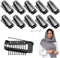 AWAVM 10 Stücke Clips für Extensions mit Sicherheitsnadel, Metall Perücke Clips Haarverlängerung Snap Clip, Schals Sicherheitsnadel, Kleidung, Kopftuch, Rock (Schwarz)