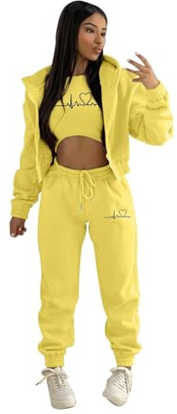 Women's Casual Tracksuit Autumn and Winter Top Vest Pant 3 Pieces Set Fashion Solid Color Zip Hooded Sweatshirt Pants Casual 3 Pieces Set Tracksuit Womens FullLoungewearHomewear Streetwear