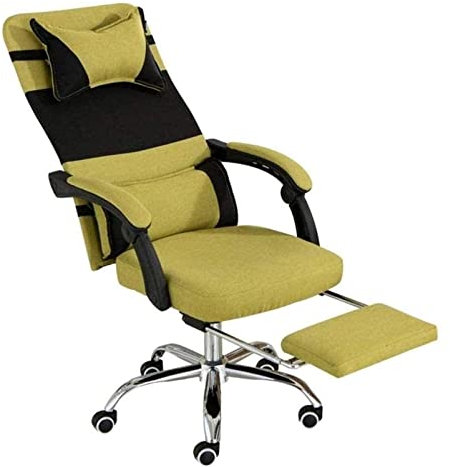 QRTERTYG Gaming-Stuhl, Stuhl aus Stahlrahmen, hohe Rückenlehne, Netz-Drehstuhl mit Fußstütze, Liegestuhl, Computerstuhl, Taillenstütze, Sitz, Stuhl erforderlich