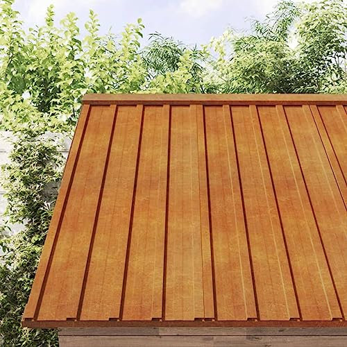 qohoio 151971 Roof Panels 36 pcs Rusty 60x44 cm Corten Steel Roof Sheets Corrugated Garage Shed Side Panels Metal Roofing Covers Carport Greenhouse