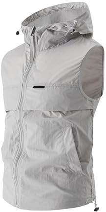 MODSGUE Gilet de cyclisme imperméable pour homme - Coupe-vent - Respirant - Réfléchissant - Coupe-vent - Sans manches - Vélo de course - Ville - Loisirs - Gilet de travail, gris, L