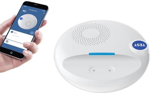 Wi-Fi vattenläckagedetektor, smart vattensensor larm Appvarningar, 100 dB justerbart larmljud, trådlös vattenläckagedetektor för hemmet