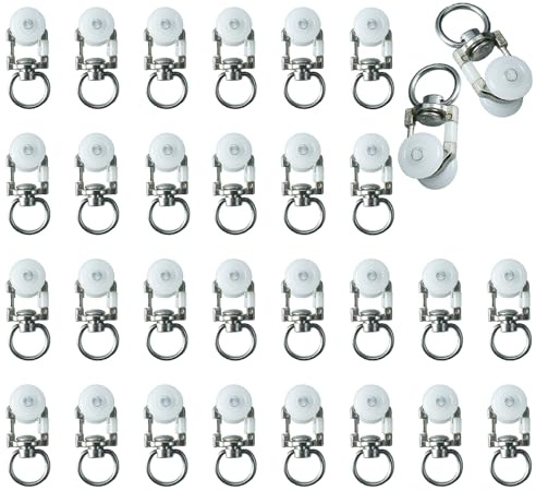 CTForest 30 PCS Deslizadores Riel Cortina, Ruedas Cortinas, Accesorios Riel Cortina, para Colgar Cortinas
