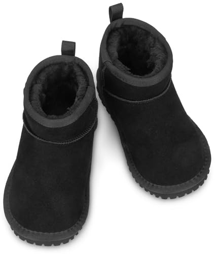 Mishansha Niños Botas de Nieve para Niñas Cálido Cómodas Botines de Invierno Antideslizantes Nero Gr.35